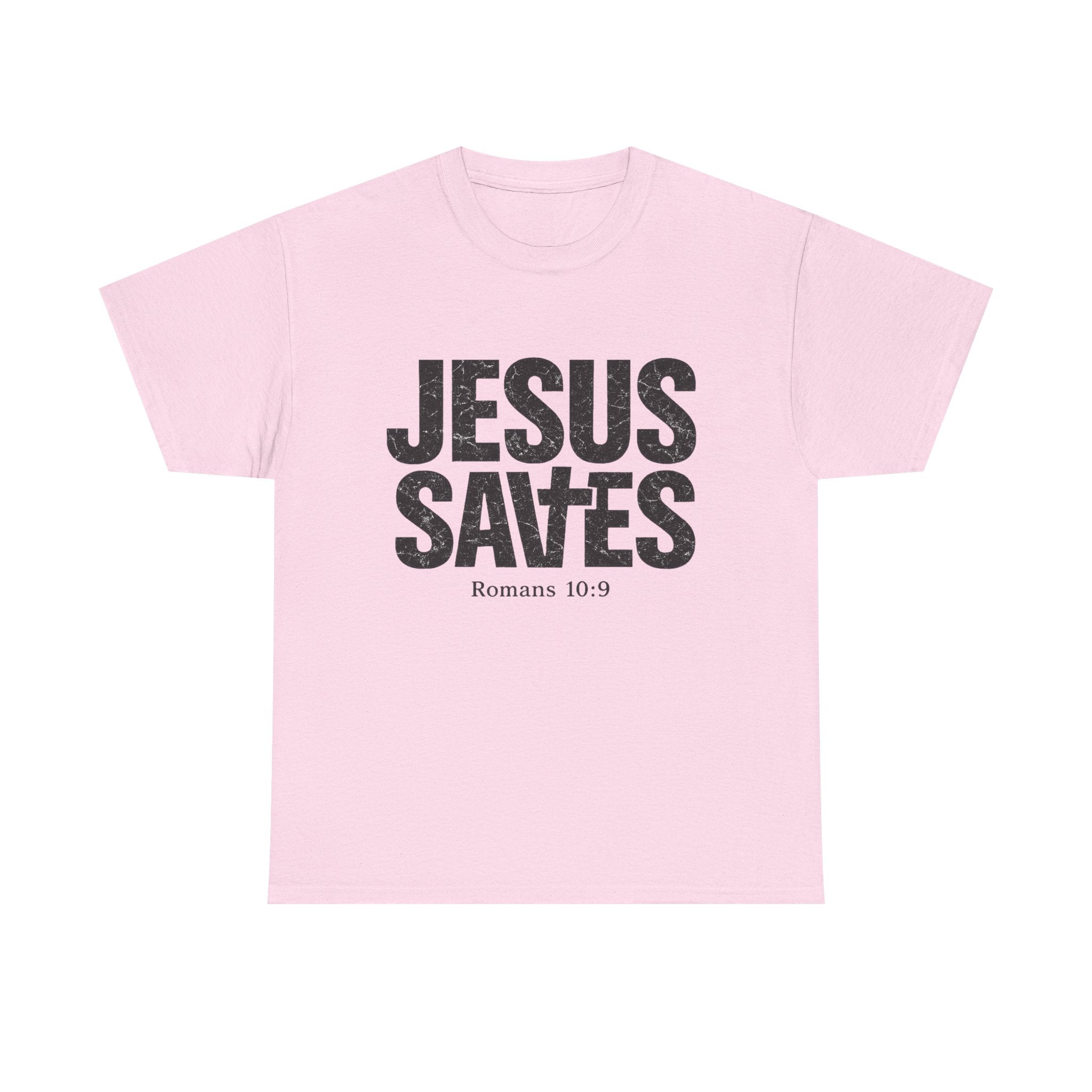 Jesus Saves T‑Shirt – Bold Scripture Tee (Romans 10:9)