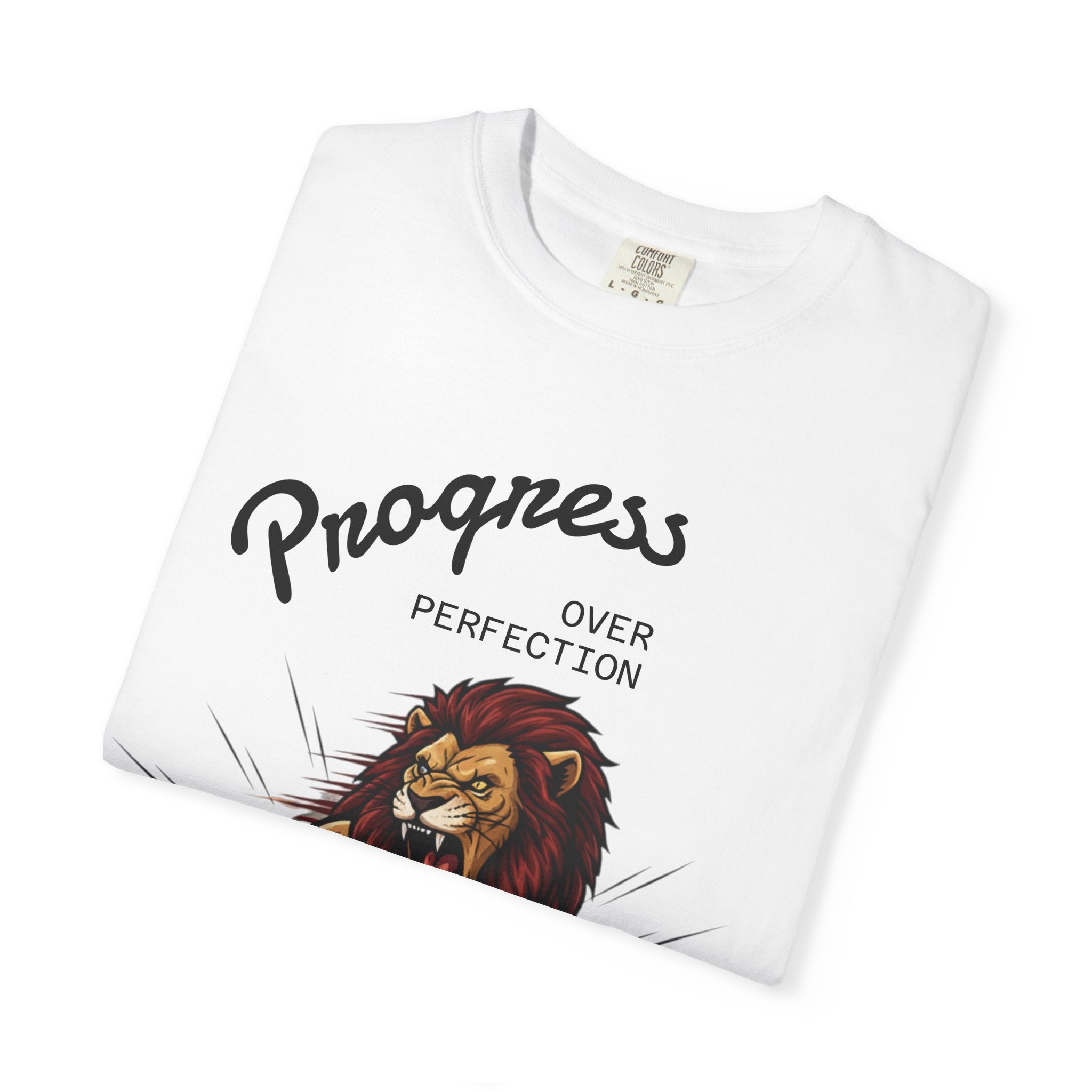 Progress Over Perfection Lion Weightlifting T-Shirt