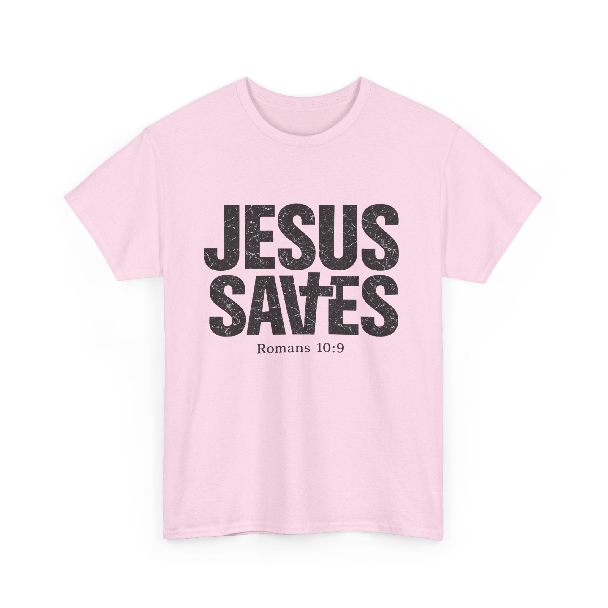Jesus Saves T‑Shirt – Bold Scripture Tee (Romans 10:9)