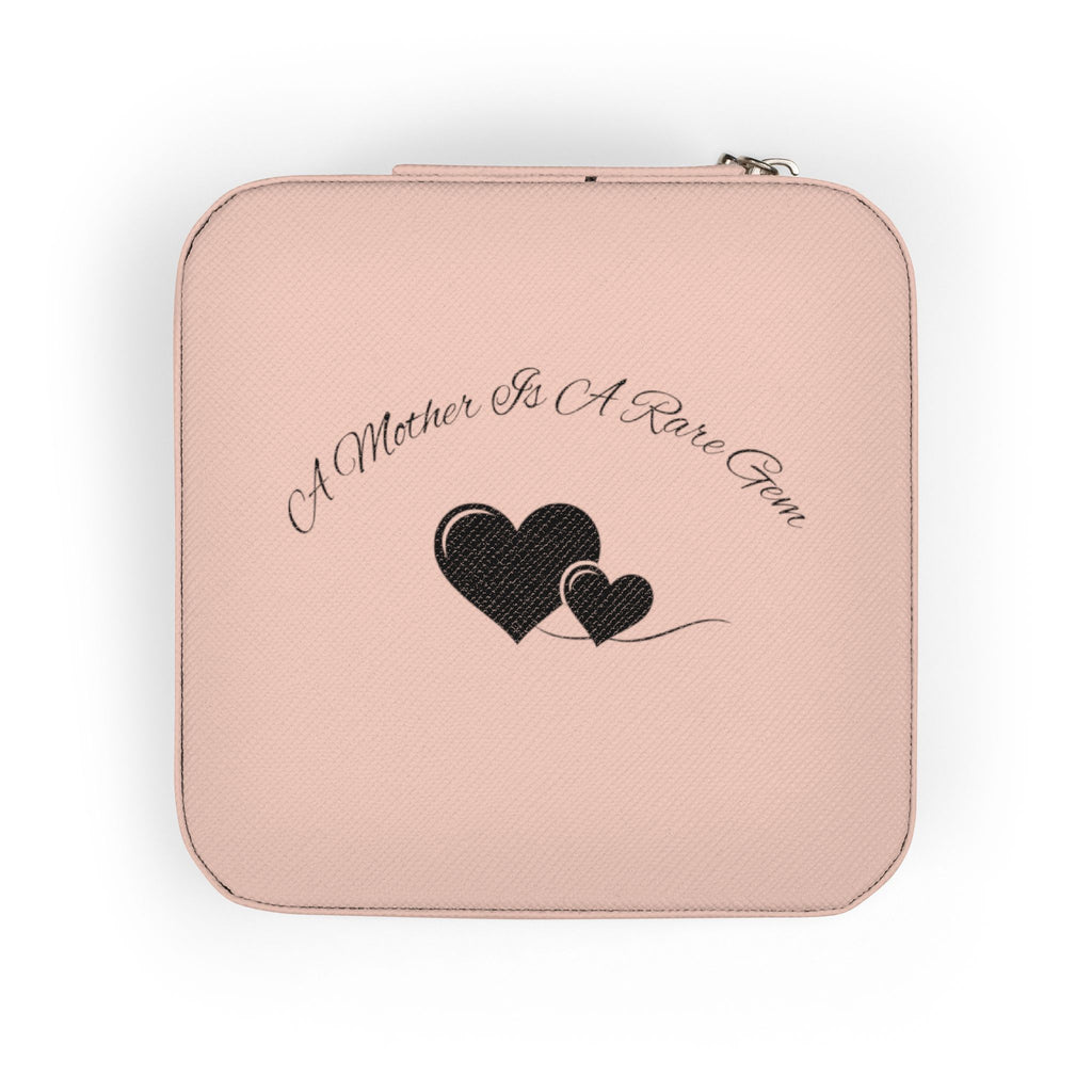 Mom Travel Jewelry Case — Compact Pink Organizer with Ring & Earring Storage