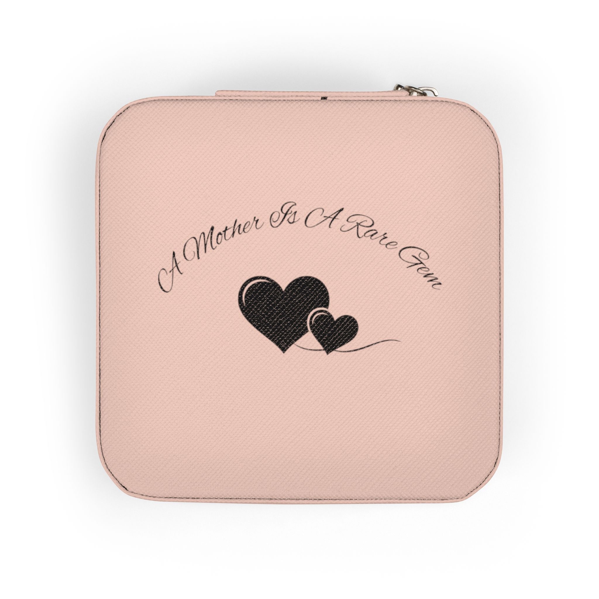 Mom Travel Jewelry Case — Compact Pink Organizer with Ring & Earring Storage
